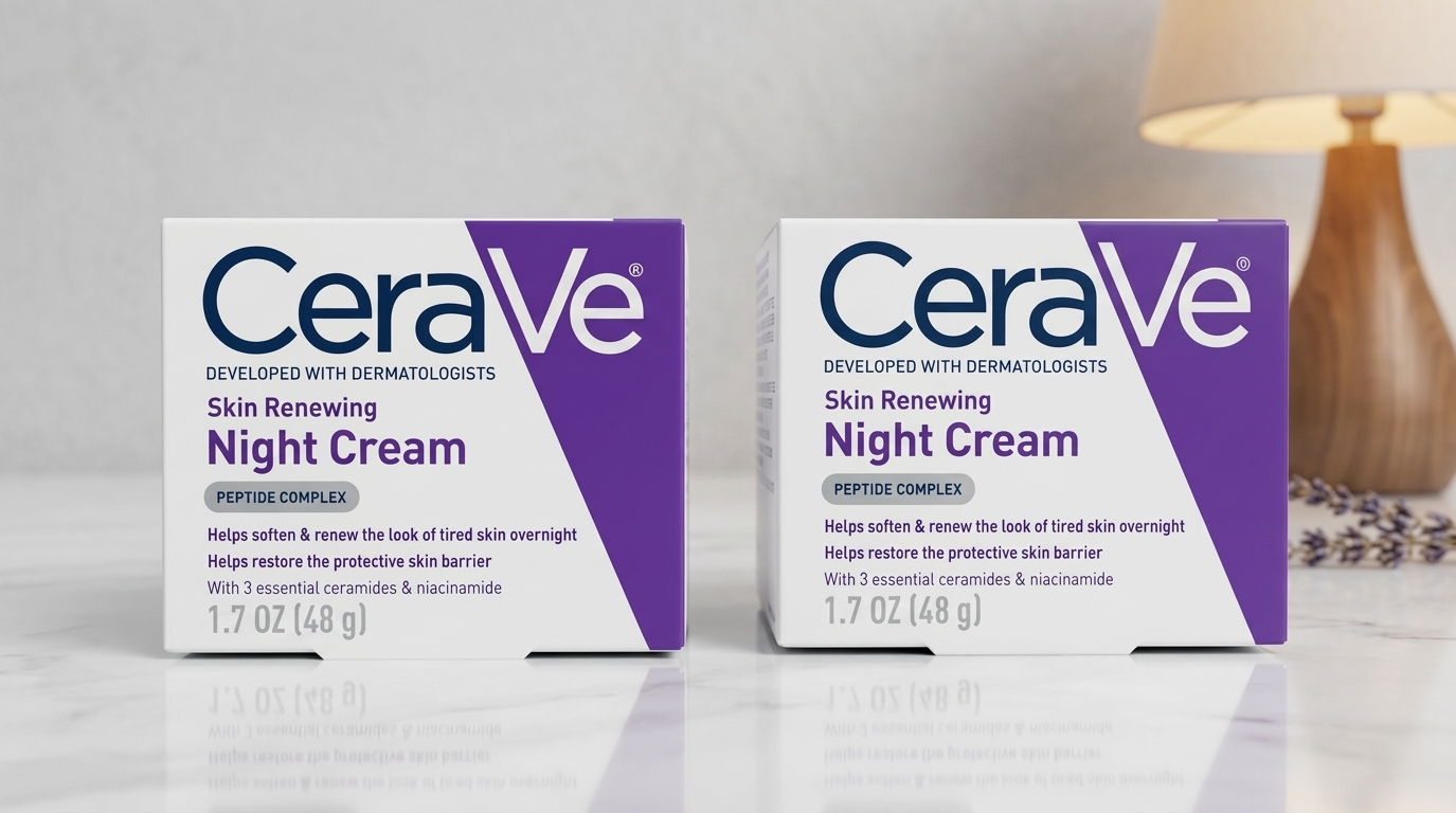 cerave skin renewing night cream evening routine